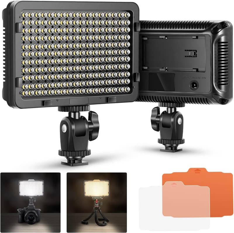 Dimmable 176 LED Video Light Panel for DSLR Cameras