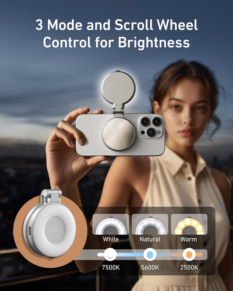 Magnetic Selfie Light for iPhone MagSafe - CRI97 360° LED Ring