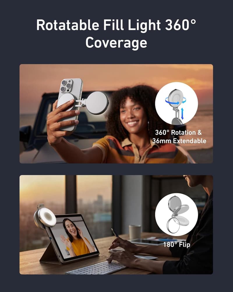Magnetic Selfie Light for iPhone MagSafe - CRI97 360° LED Ring