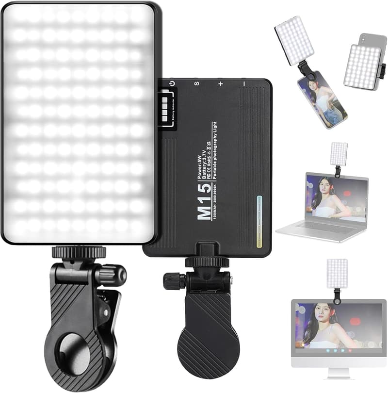 Portable LED Camera Light for Photography & Selfies, 3000-9900K