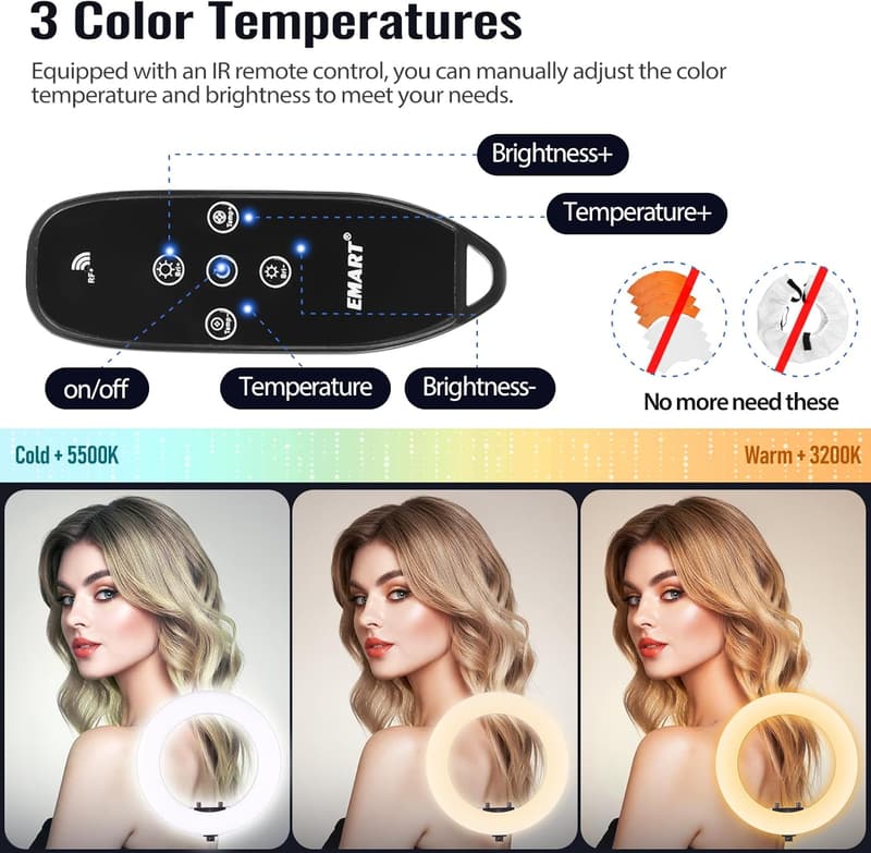 18-inch Adjustable LED Ring Light for Photography & Makeup