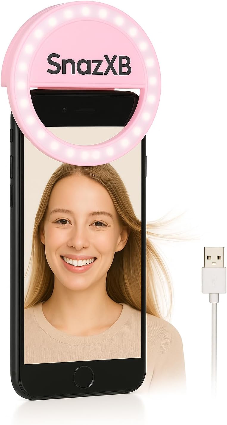 Portable Clip-On Selfie Ring Light with 36 LEDs (Pink)