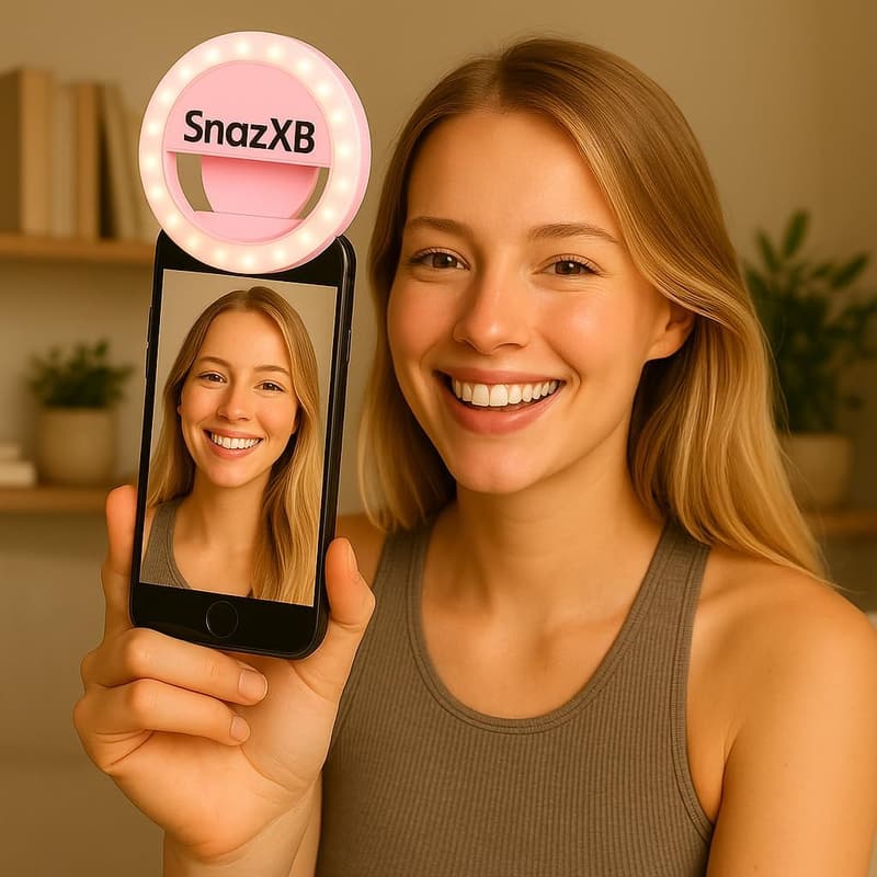 Portable Clip-On Selfie Ring Light with 36 LEDs (Pink)