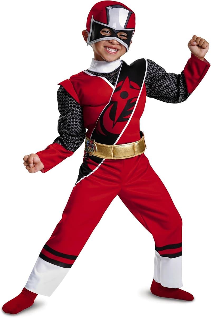 Ninja Steel Toddler Muscle Costume - Red, Medium (3T-4T)
