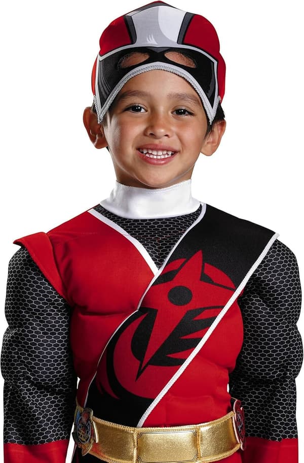 Ninja Steel Toddler Muscle Costume - Red, Medium (3T-4T)