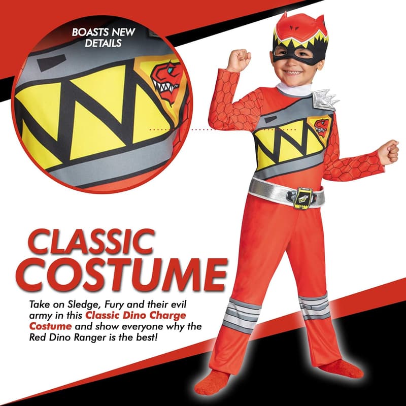 Boy's Red Ranger Dino Charge Outfit