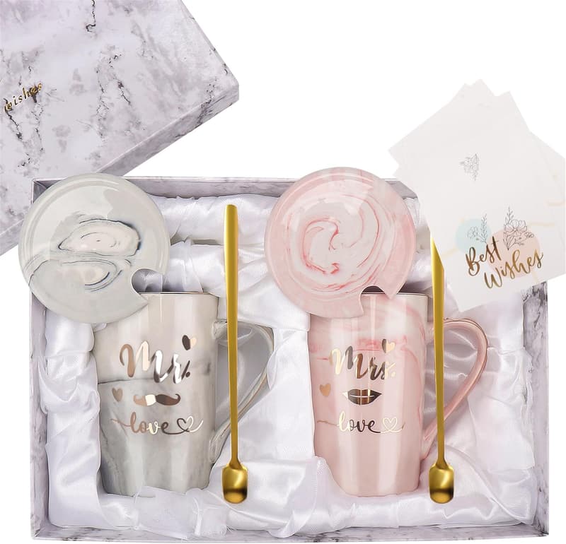2025 Wedding Gift: Marble Coffee Mugs for Couples