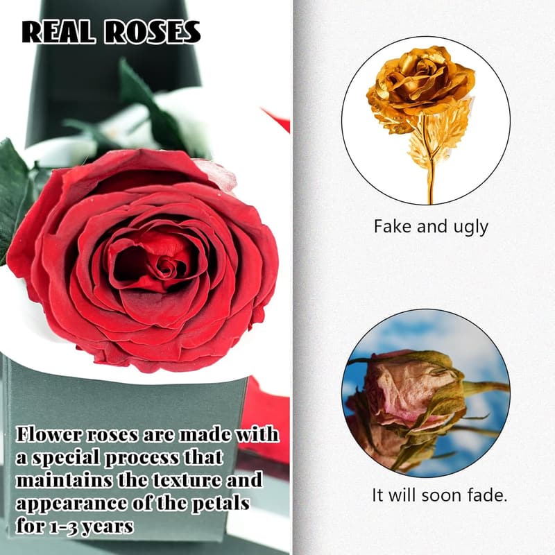 Heart-Shaped Box of 16 Preserved Roses - Perfect Gift for Her