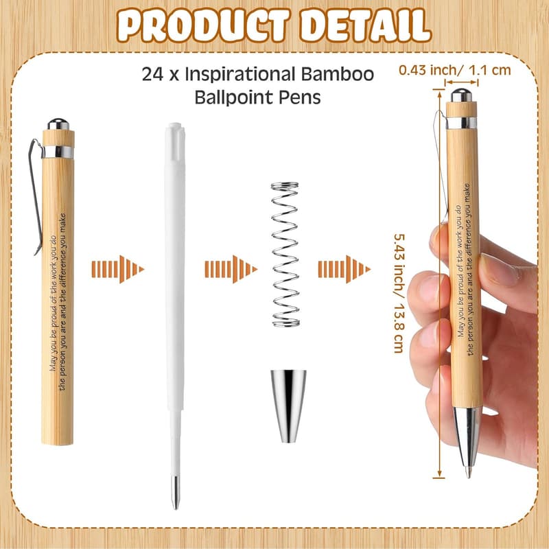 Employee Appreciation Thank You Gift Set with Bamboo Pen & Card