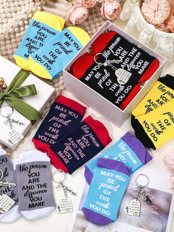 CNA Appreciation Week Gifts: 12 Pairs of Socks & Keychains