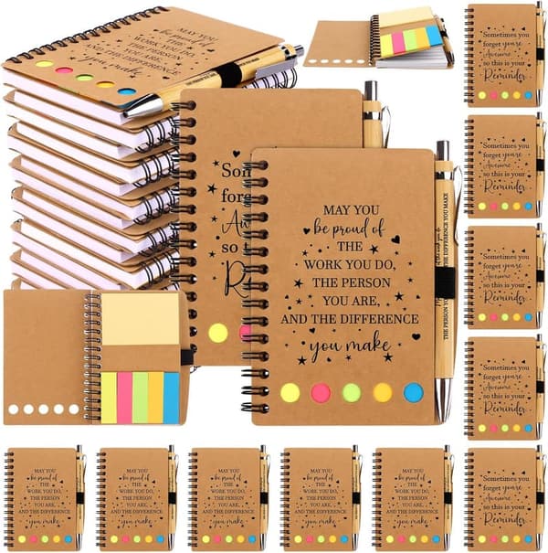 Employee Appreciation Gift Set: 20 Inspirational Notebooks & Pens
