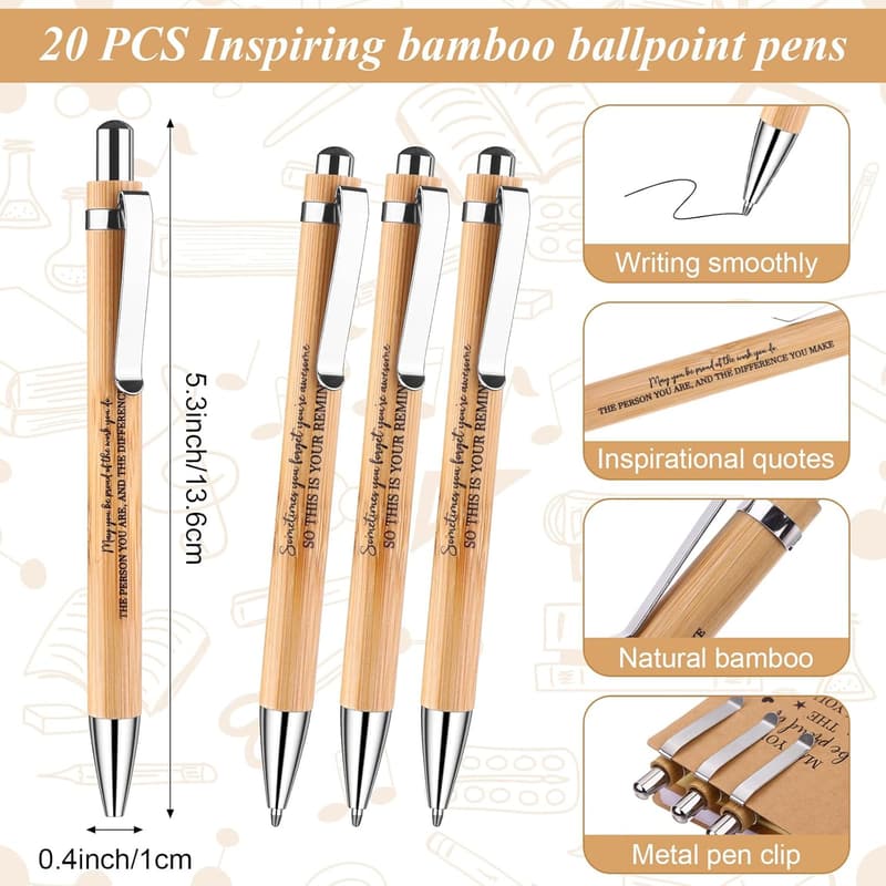 Employee Appreciation Gift Set: 20 Inspirational Notebooks & Pens