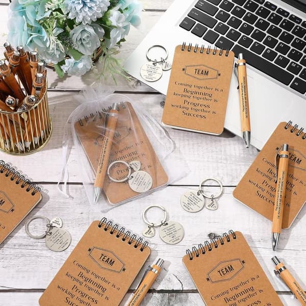 Employee Appreciation Gift Set - 80 Pcs with Notepad, Pen, Keychain