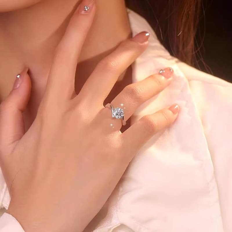 Artificial Preserved Rose with Birthstone Rings for Women