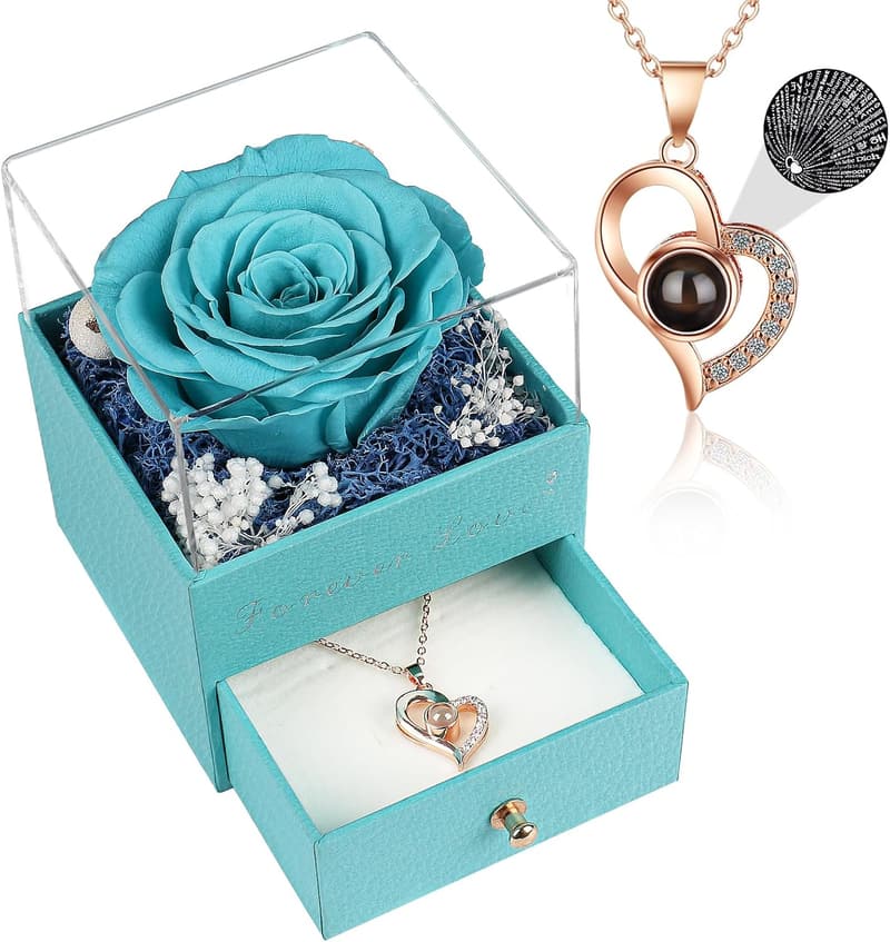 Eternal Rose Gift Set with Necklace for Mother's Day