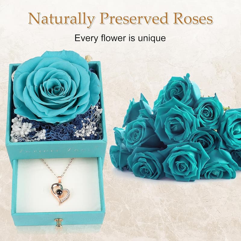 Eternal Rose Gift Set with Necklace for Mother's Day