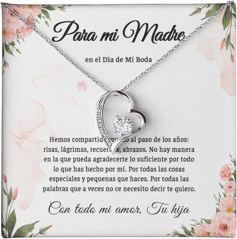 Mother of the Bride Necklace with Meaningful Message Card