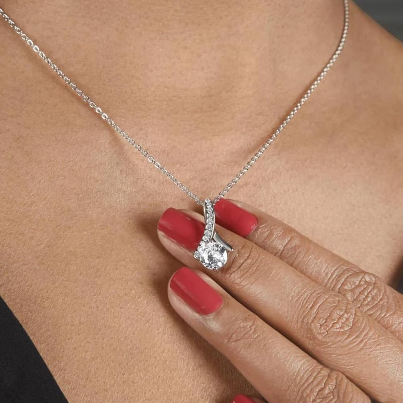 Wedding Gift 14k White Gold Necklace for Mother of the Bride