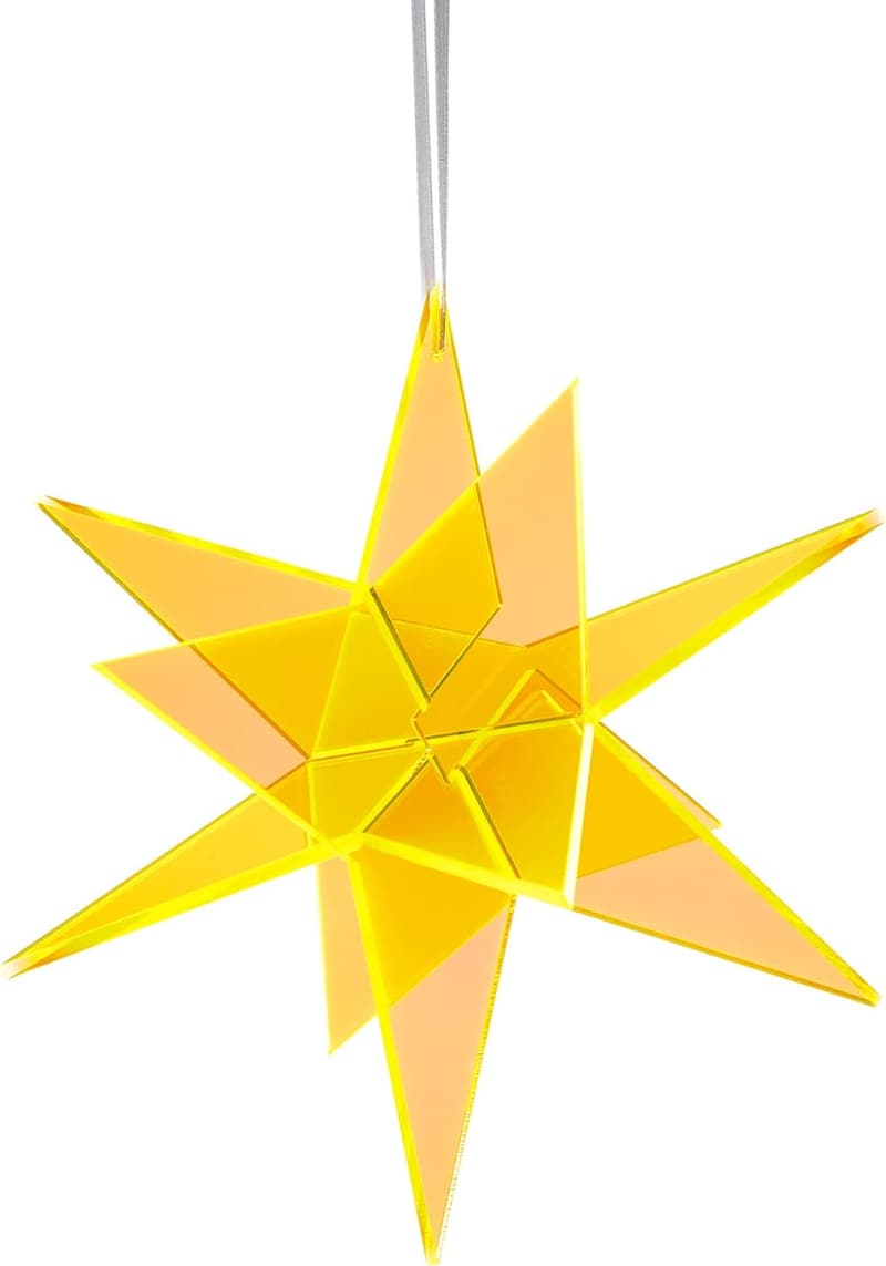3D Yellow Star Hanging Decoration - 5 Inches