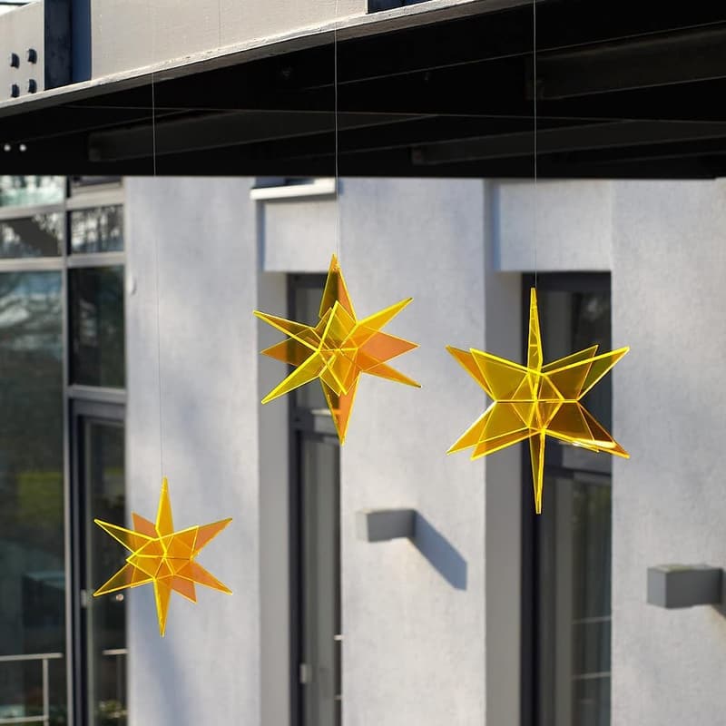 3D Yellow Star Hanging Decoration - 5 Inches