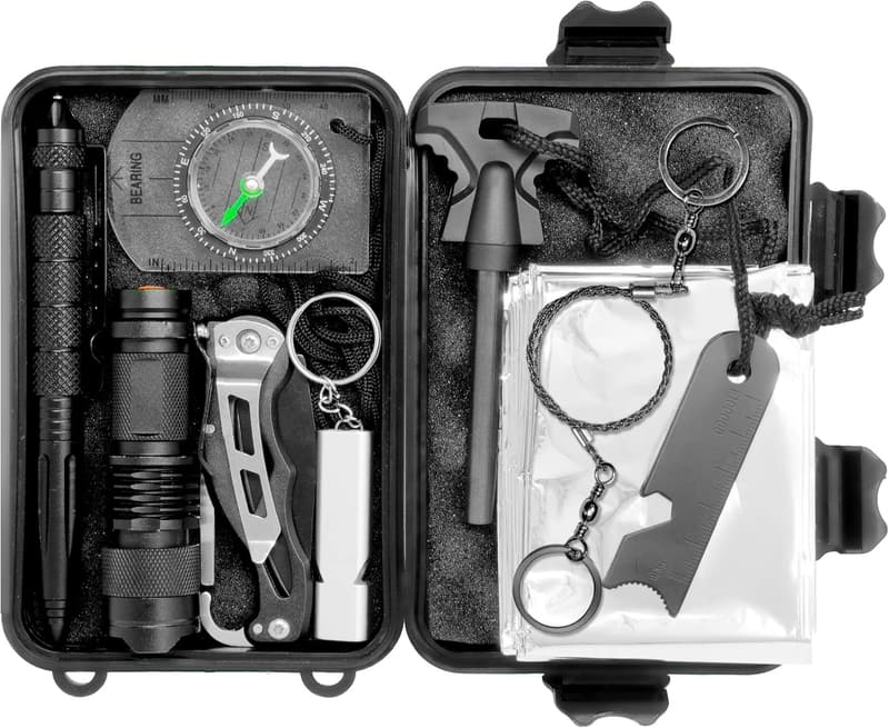 Outdoor Survival Gear Kit - 10 in 1 Emergency Tactical Tools