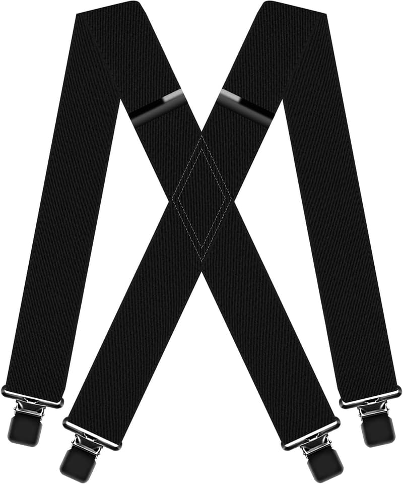 Men's Adjustable Heavy Duty Camo Suspenders for Work & Hunting