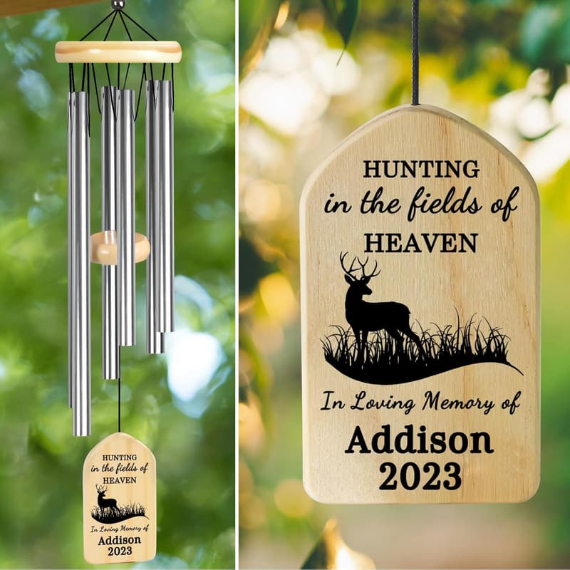 Memorial Wind Chimes for Hunters - Sympathy Gift for Loss