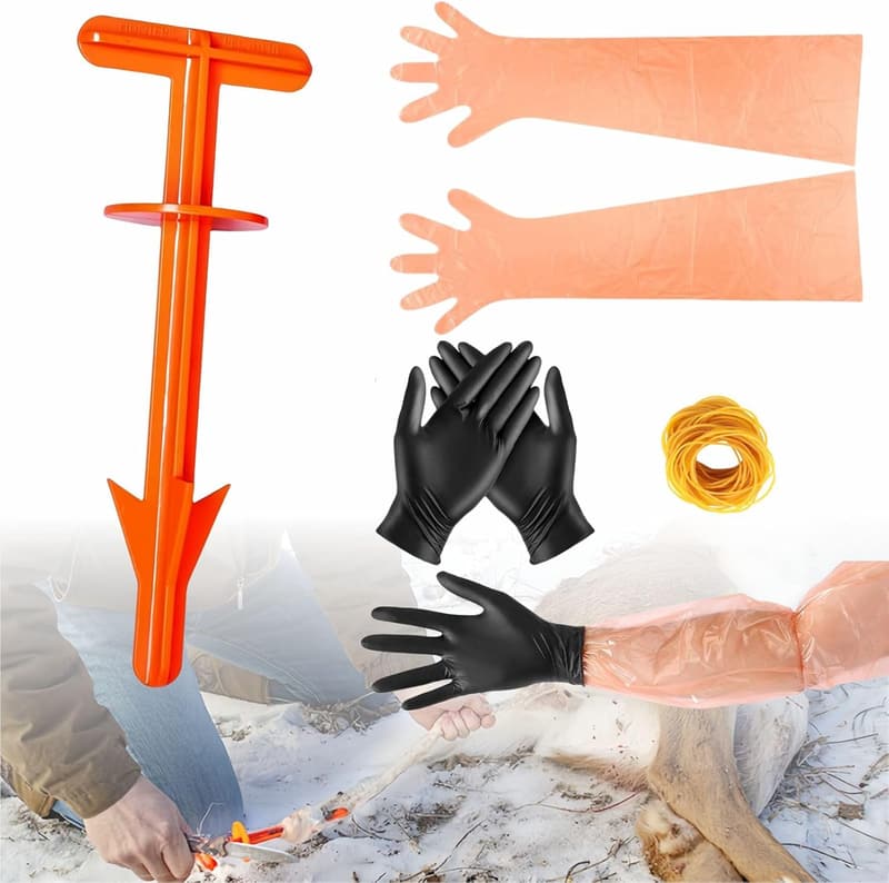 Deer Hunting Kit - Butt Out Tool, Gloves, Covers, Rubber Bands