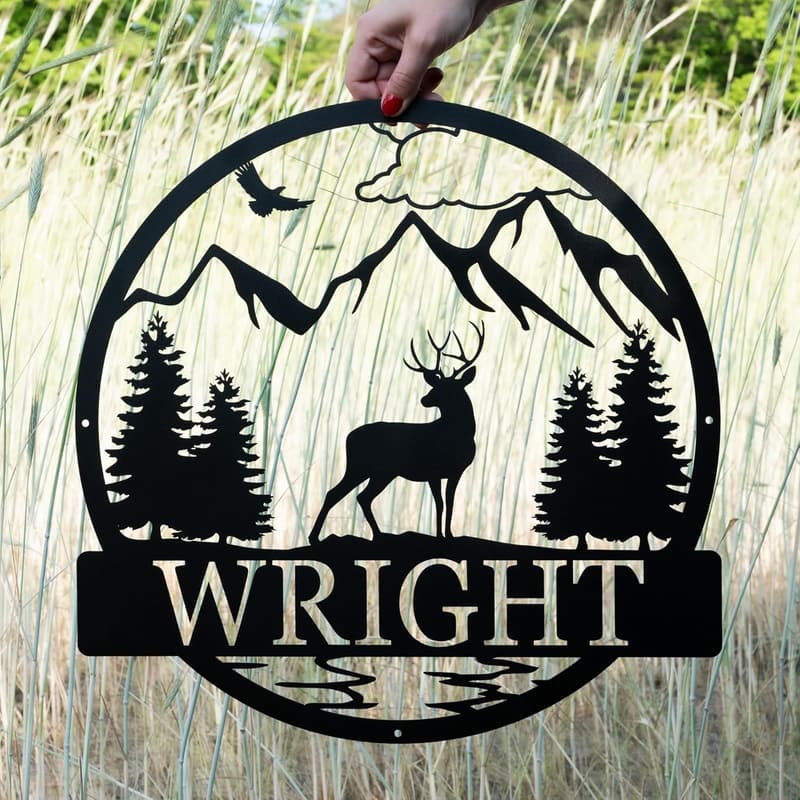 Custom Deer Name Sign for Cabin Decor | Father's Day Gift