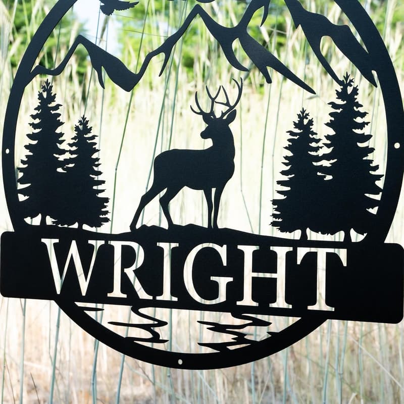 Custom Deer Name Sign for Cabin Decor | Father's Day Gift
