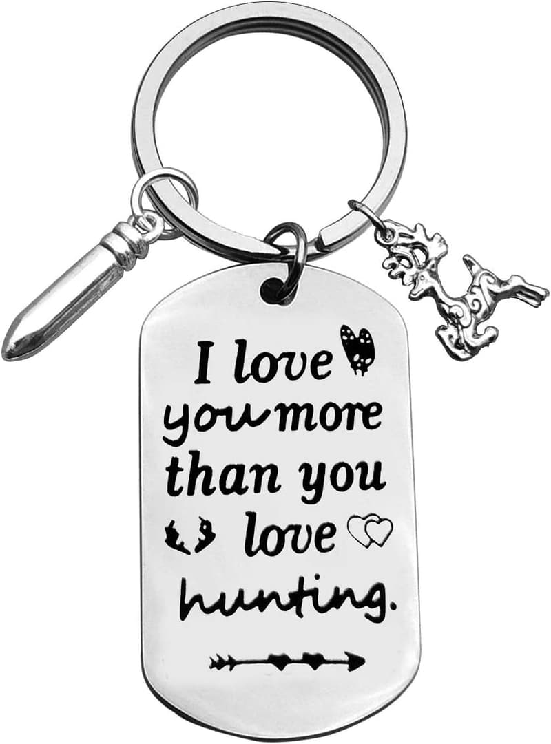 Hunting Lover Keychain for Men – I Love You More Gift
