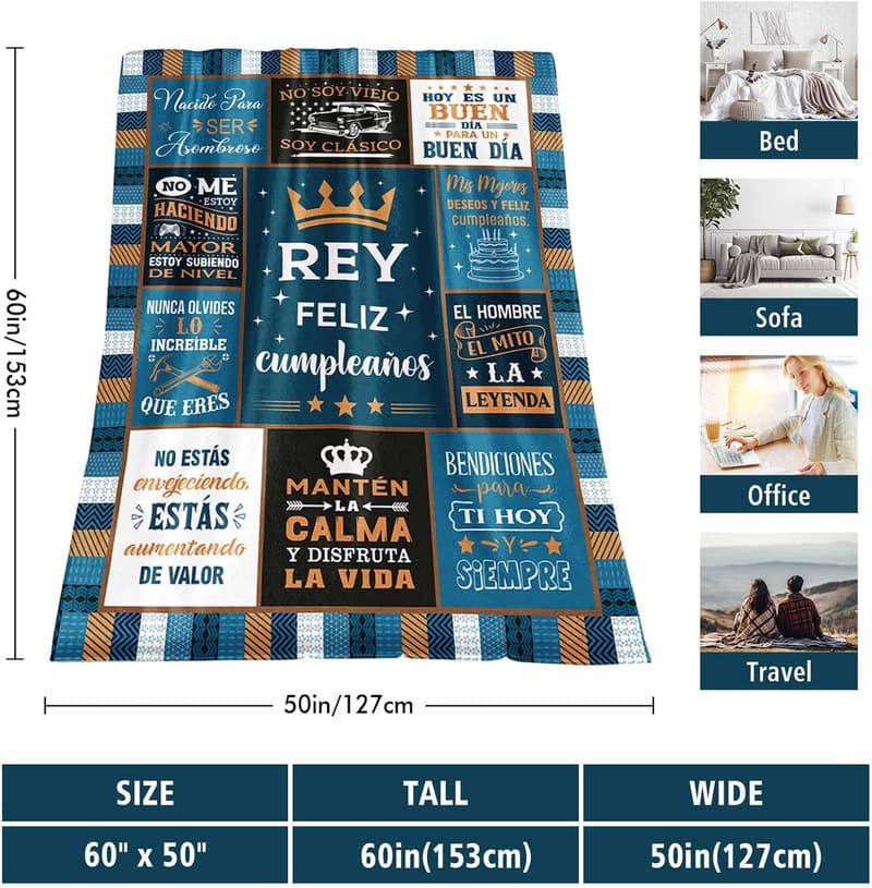 Birthday Blanket Gift for Men, 60