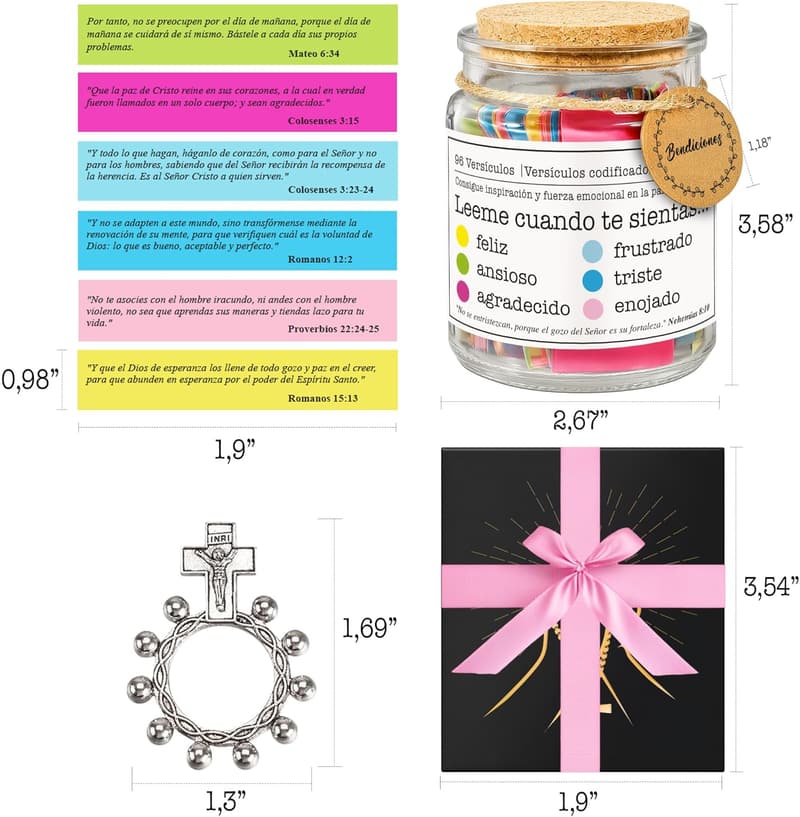 Spanish Bible Verse Jar - Christian Gift for Him or Her