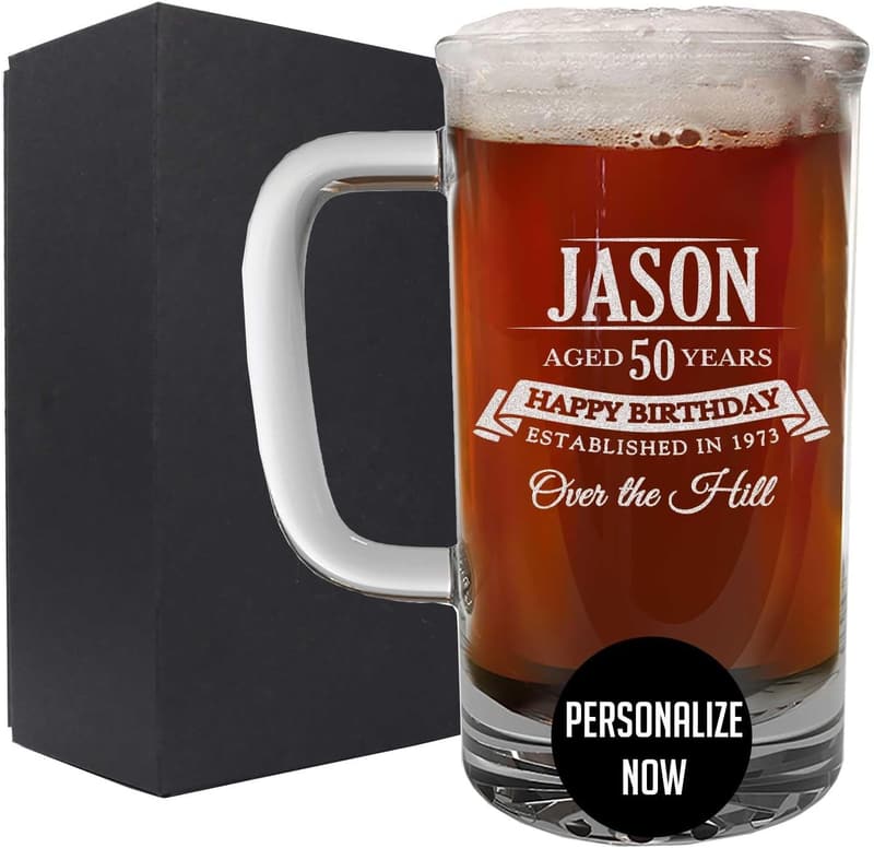 Father's Day Personalized 16oz Engraved Beer Mug