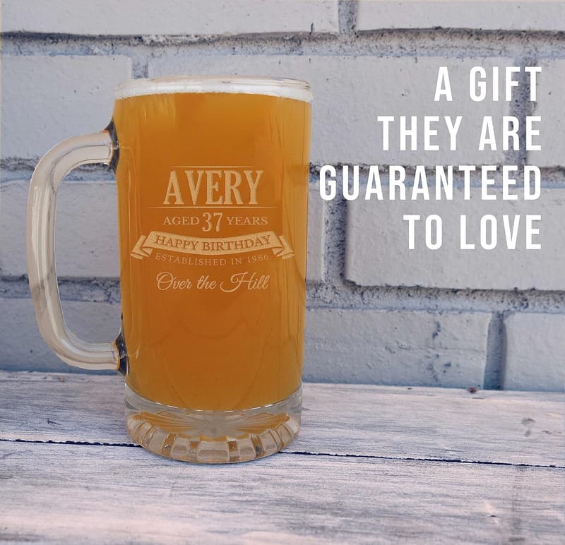 Father's Day Personalized 16oz Engraved Beer Mug