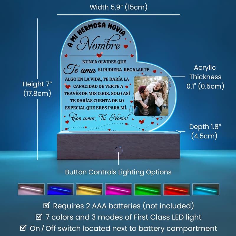 Personalized Acrylic Plaque for Girlfriend's Birthday