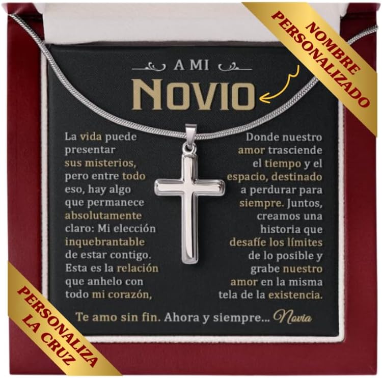 925 Sterling Silver Cross Necklace for Men's Birthday Gift