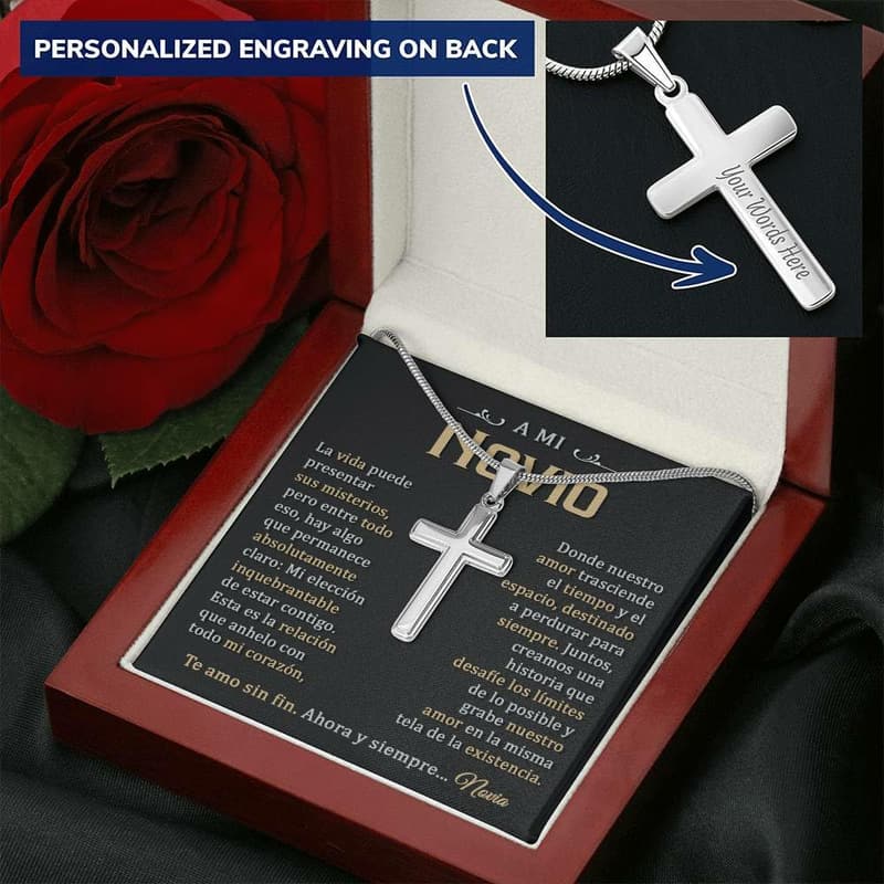 925 Sterling Silver Cross Necklace for Men's Birthday Gift
