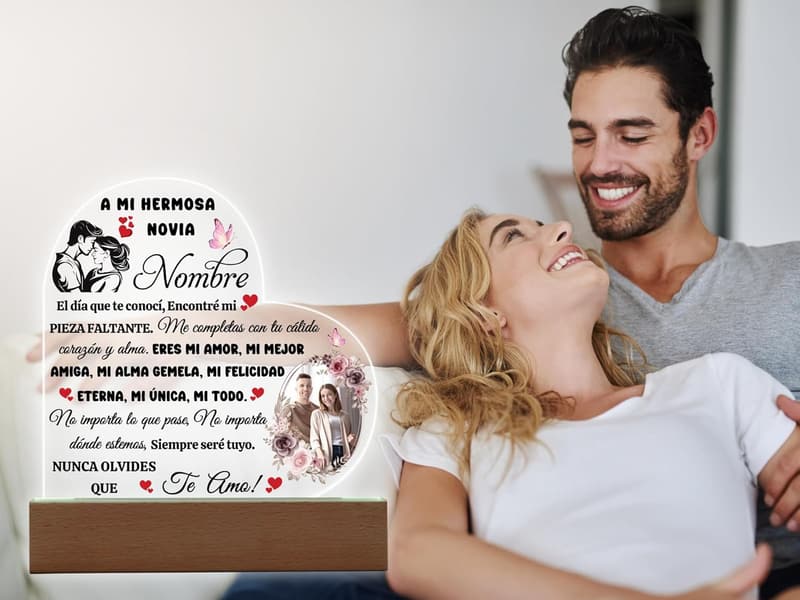 Personalized Acrylic Photo Plaque for Girlfriend's Birthday