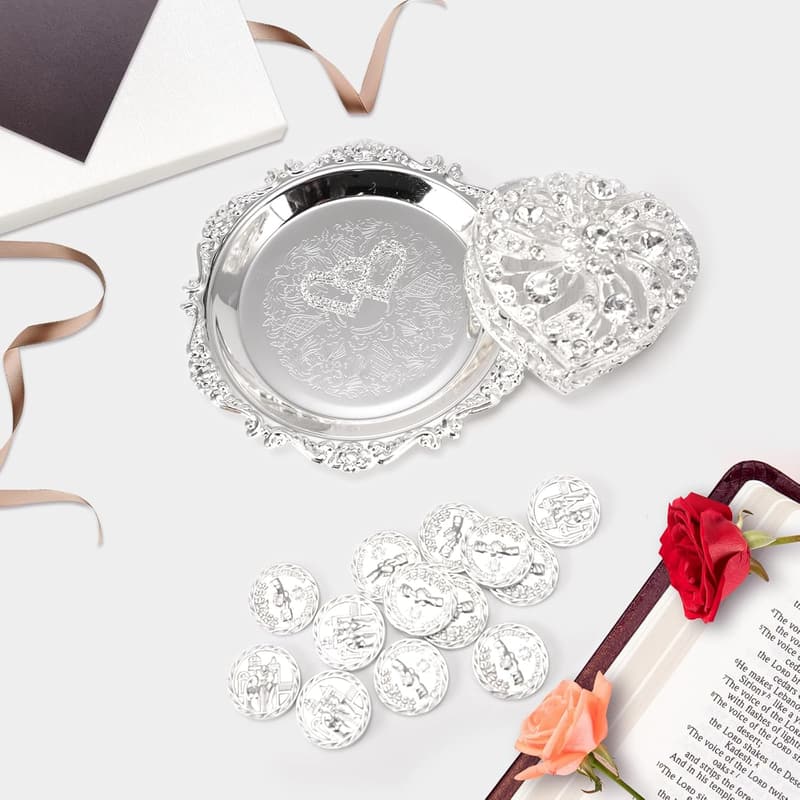 Catholic Wedding Arras Set - Silver Virgen de Guadalupe