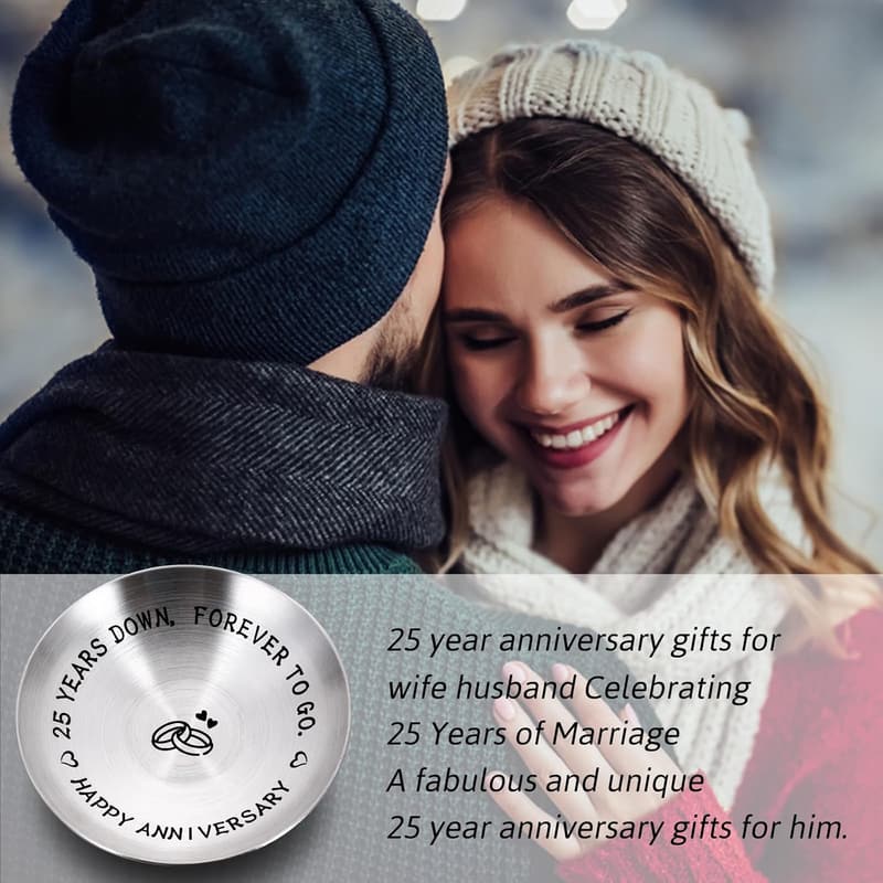 25th Anniversary Silver Gifts for Couples – Ring Dish Jewelry Tray