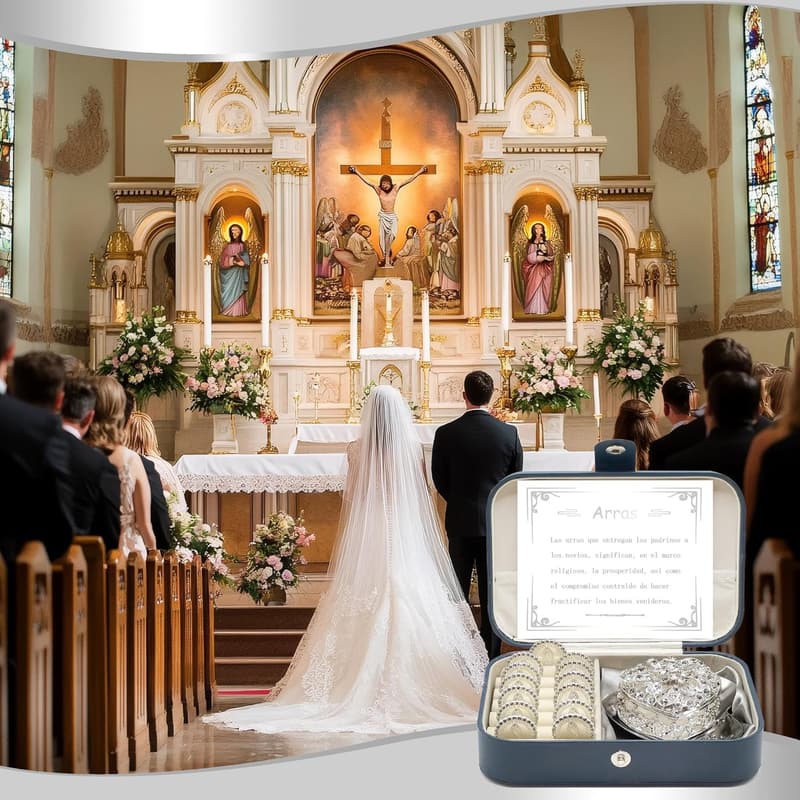 Catholic Wedding Arras Coins Set – Silver Ceremony Accessories