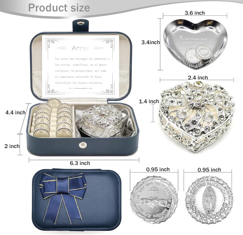 Catholic Wedding Arras Coins Set – Silver Ceremony Accessories