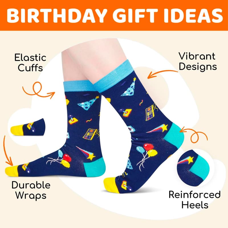 Birthday Gift Socks for Teen Boys (Ages 13-19)