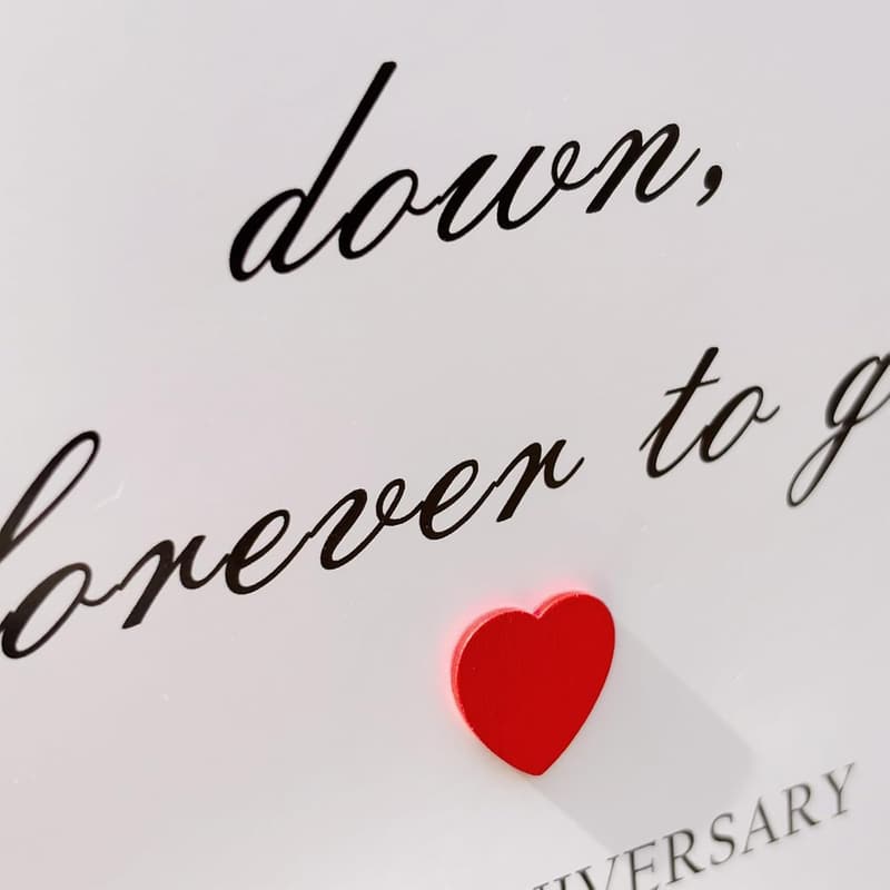 First Anniversary Card for Couples, Love Design with Envelope