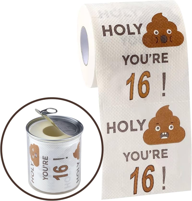 16th Birthday Funny Toilet Paper Gag Gift for Kids