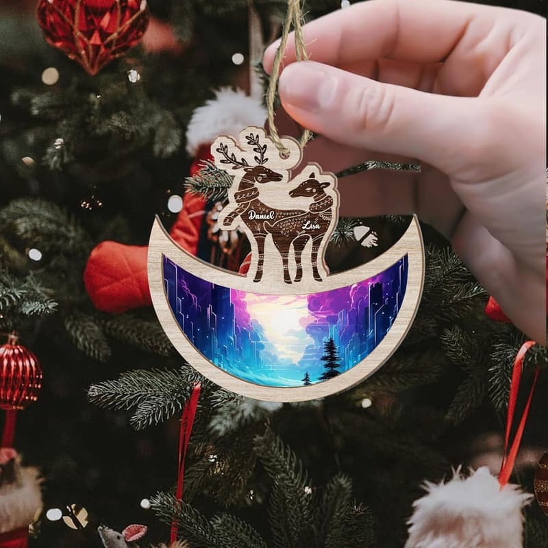 Hunting Lover's Personalized Deer Suncatcher Ornament