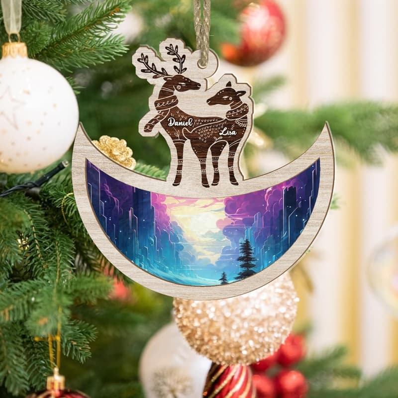 Hunting Lover's Personalized Deer Suncatcher Ornament