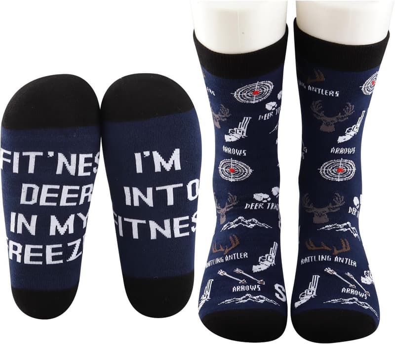 Funny Deer Hunting Socks for Hunters - 2 Pairs