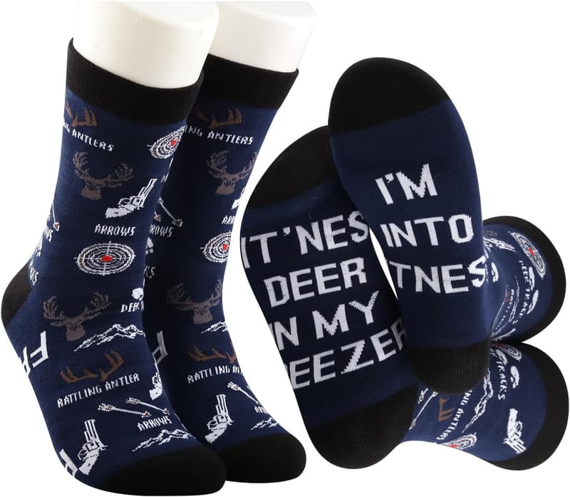 Funny Deer Hunting Socks for Hunters - 2 Pairs